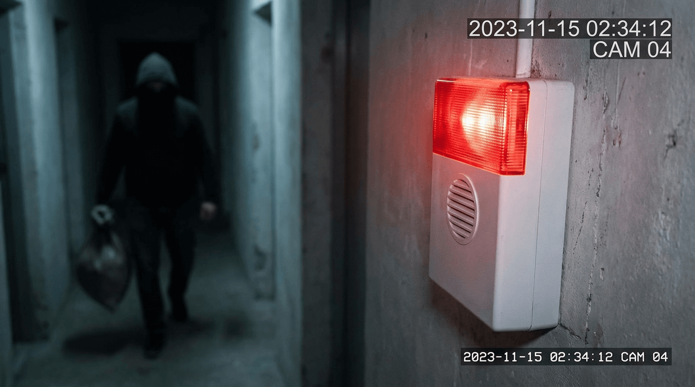 Alarme de bijouterie qui sonne sans effet sur les voleurs