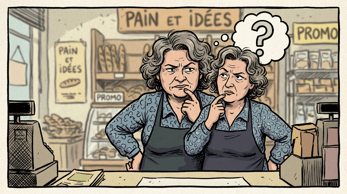 Commerçant français avec expression interrogative - questions fréquentes sécurité