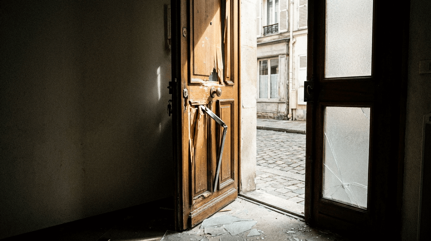 Porte entrée forcée cambriolage