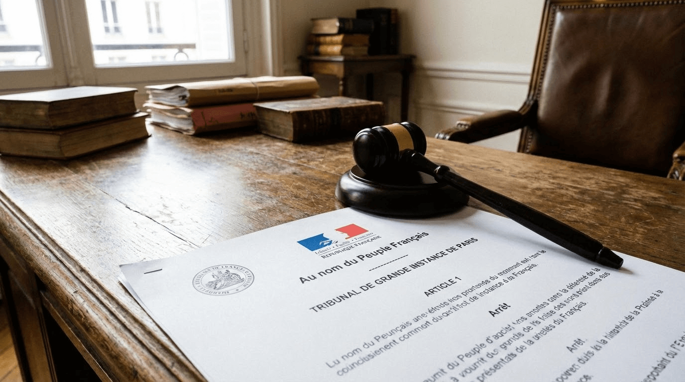 Document juridique loi Kasbarian avec marteau de juge