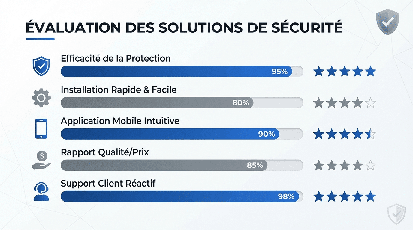 Infographie récapitulative des avis clients avec étoiles