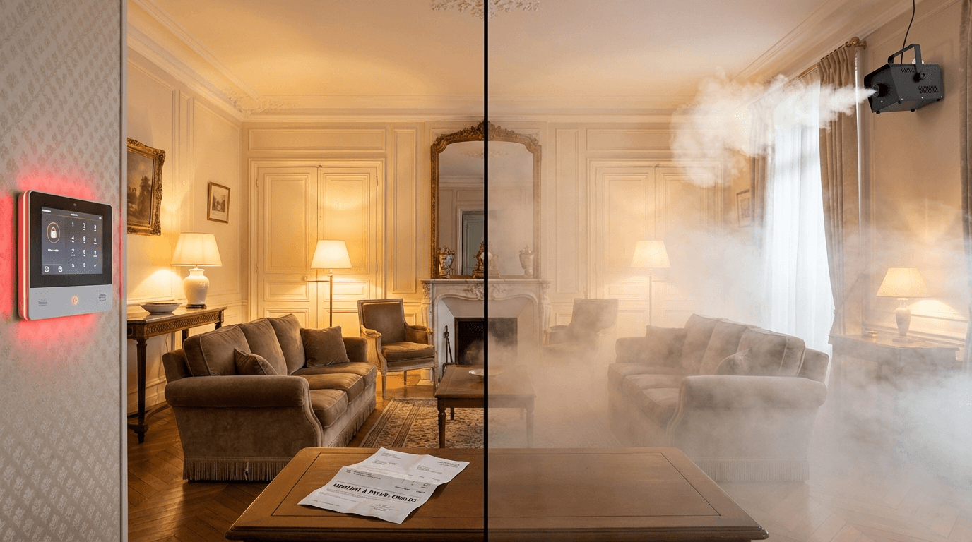 Comparatif prix brouillard Verisure ZeroVision versus Smoke-Defender générateur autonome