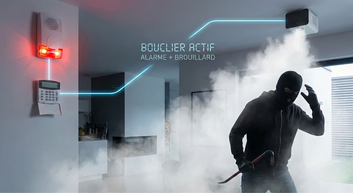 combinaison alarme et brouillard bouclier actif