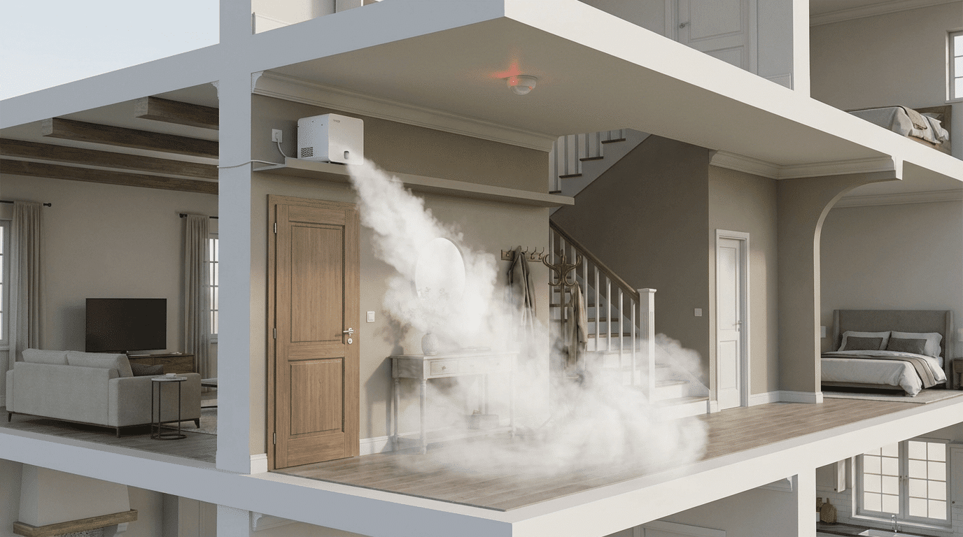 Concept d'alarme brouillard anti-intrusion pour maison