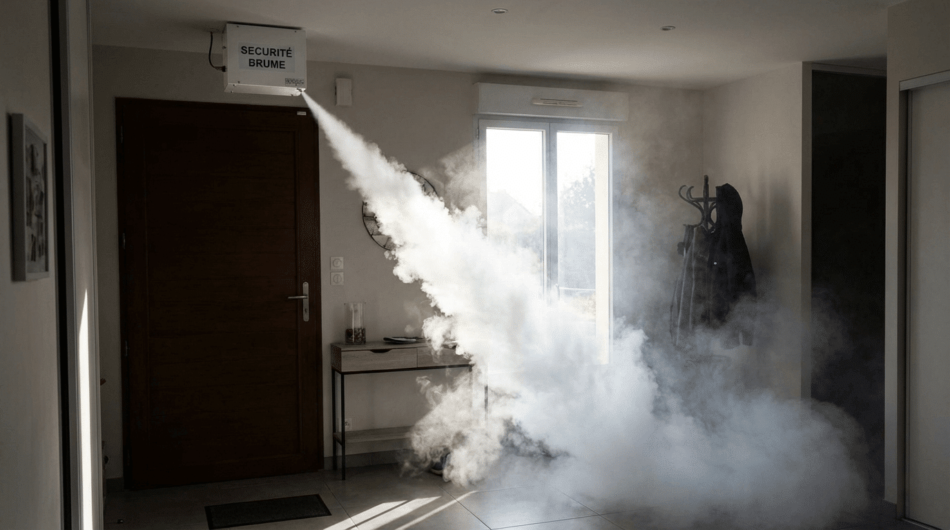 Fonctionnement étape par étape d'une alarme brouillard anti-intrusion