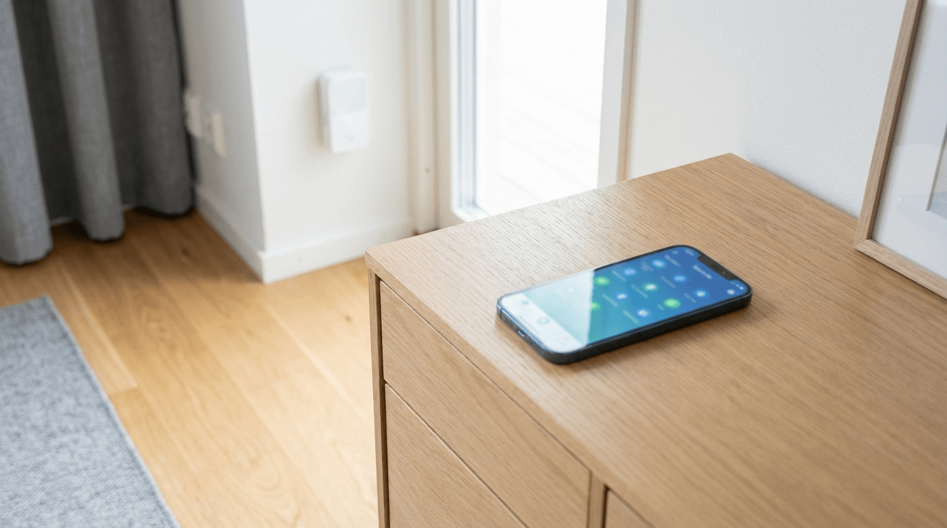 Dimgenerator integrerad med SmartLife-app och larm i svenskt hem