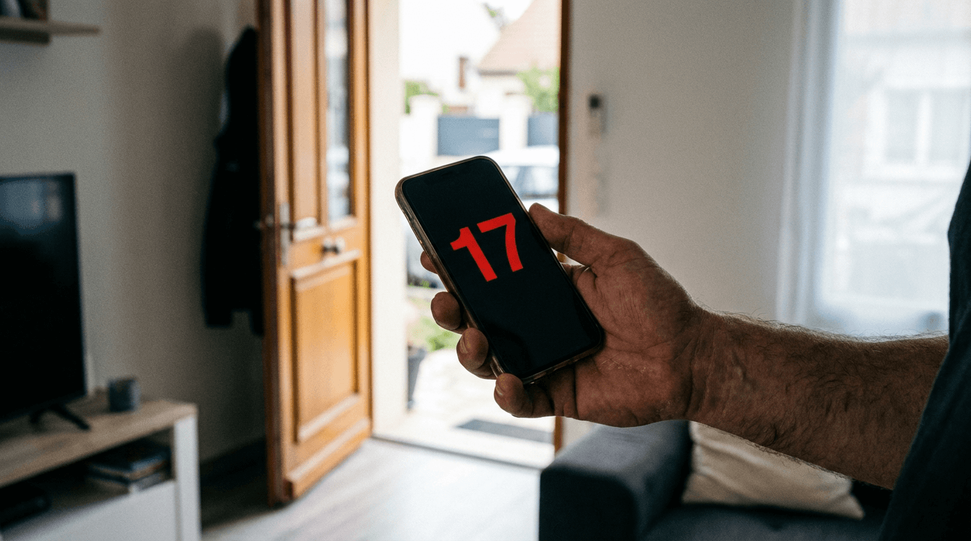 Person som ringer polisen 112 vid inbrott