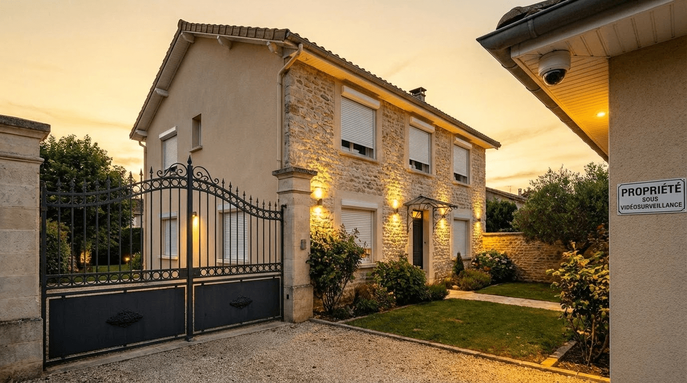 Svenskt hus skyddat mot inbrott med moderna säkerhetsmetoder