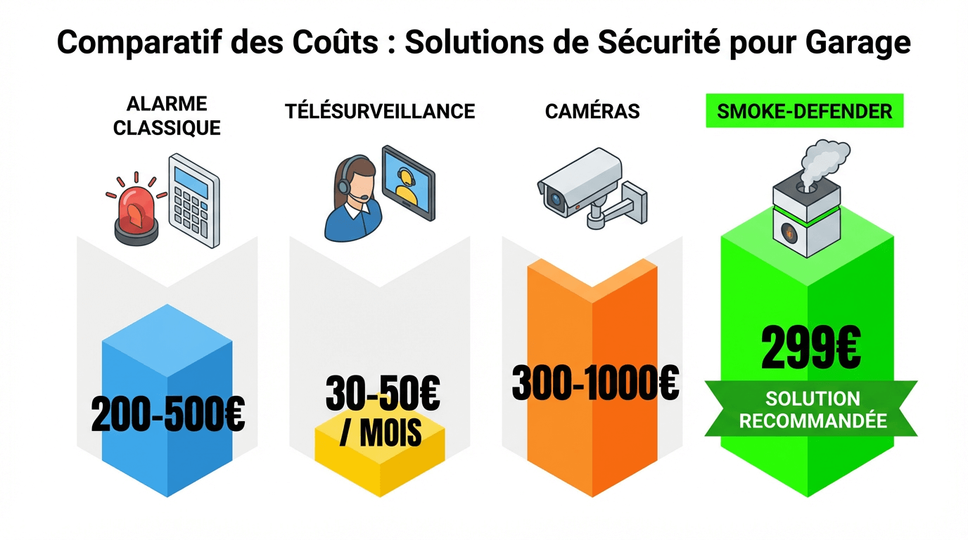 Comparatif de prix entre solutions de sécurité pour garage