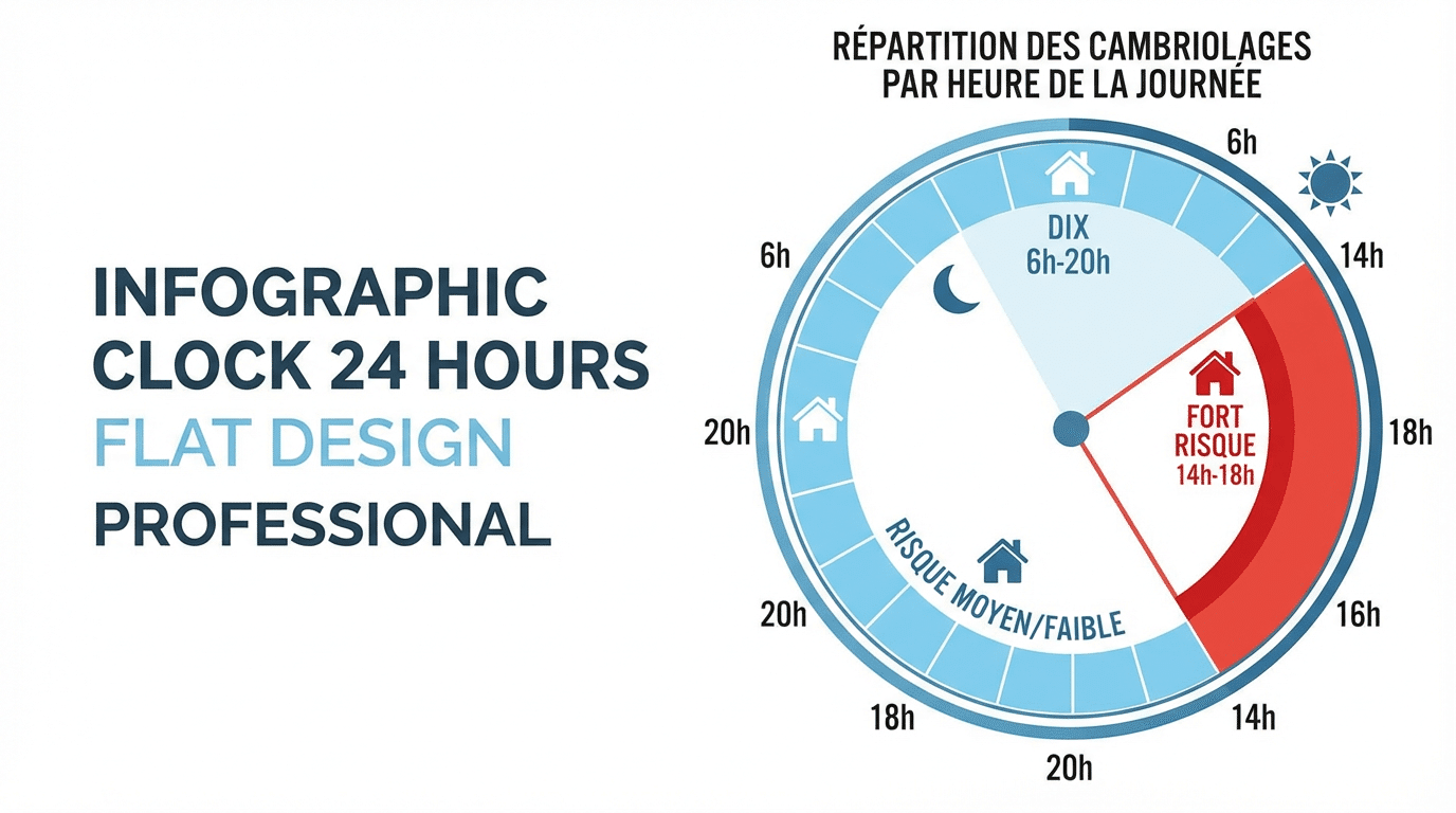Tider för bostadsinbrott i Sverige fördelning över dygnet