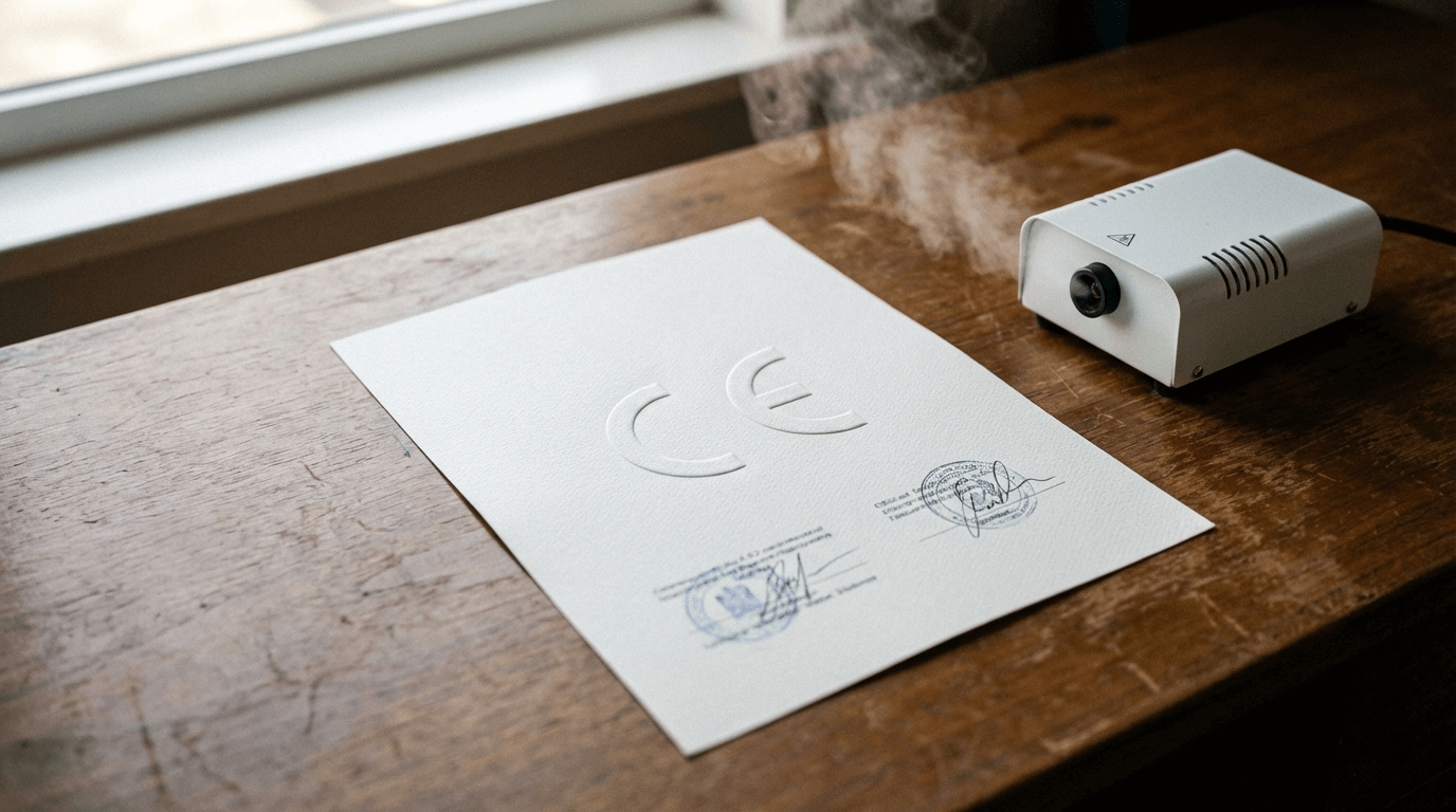 Certificado CE y prueba de no toxicidad del generador de niebla Smoke-Defender